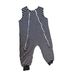 JoJo Maman Bebe Babygrow Navy White Stripe One Piece Size 2-3yrs